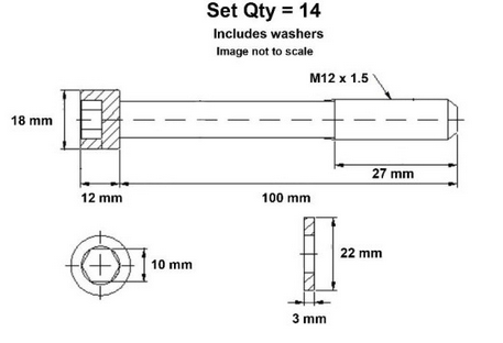 Heat Bolt set for Nissan TB48DE